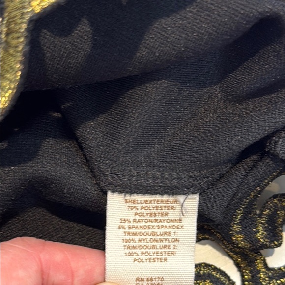 Free People • Black Gold Button Embroidered Front Fit Flare Sheath Dress Size 12 - Picture 8 of 8